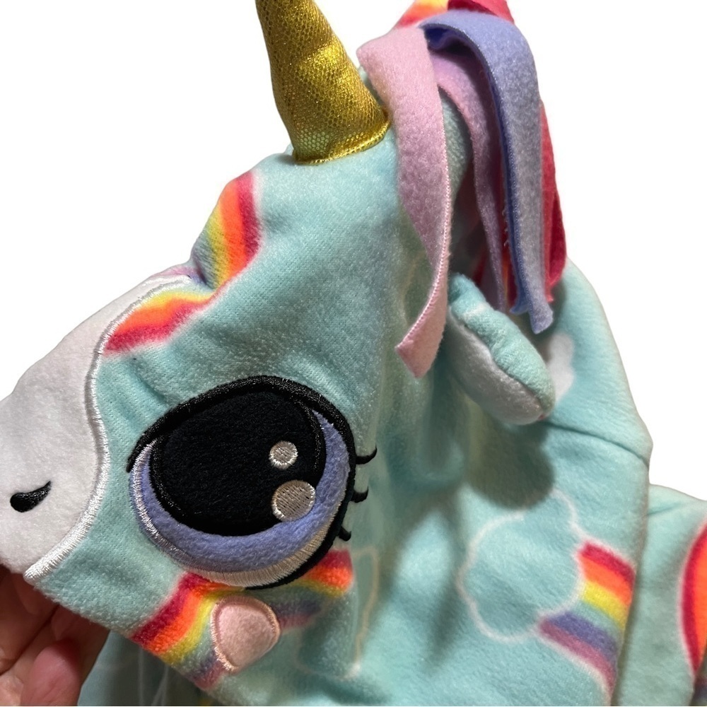 Cat & Jack Unicorn Fleece One Piece Zip Front Pajamas Sz 10/12 Girls - Picture 7 of 11